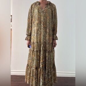 Free People Floral Long Sleeve Maxi Dress